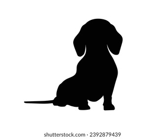 Silueta de perro. Silueta vectorial de perro con fondo blanco. perro de silueta negra aislado en fondo blanco. ilustración vectorial. perro de corte. diseño dibujado a mano para mascotas.