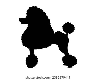 Dog silhouette. Vector silhouette of dog on white background. black silhouette dog isolated on white background. vector illustration. cutout dog. pet hand drawn design.