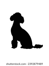 Dog silhouette. Vector silhouette of dog on white background. black silhouette dog isolated on white background. vector illustration. cutout dog. pet hand drawn design.
