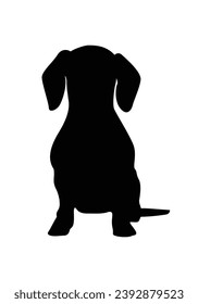 Silueta de perro. Silueta vectorial de perro con fondo blanco. perro de silueta negra aislado en fondo blanco. ilustración vectorial. perro de corte. diseño dibujado a mano para mascotas.