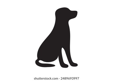 Dog silhouette. Vector silhouette of dog on white background. black dog isolated on white background. cutout dog. hand drawn design. vector illustration.