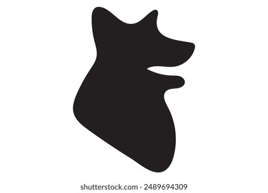 Dog silhouette. Vector silhouette of dog on white background. black dog isolated on white background. cutout dog. hand drawn design. vector illustration.