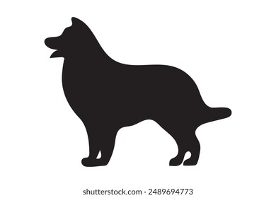 Dog silhouette. Vector silhouette of dog on white background. black dog isolated on white background. cutout dog. hand drawn design. vector illustration.