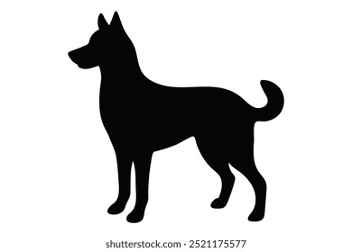 Dog silhouette. Vector silhouette of dog on white background. black dog isolated on white background. cutout dog. hand drawn design. vector illustration.