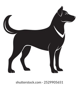 dog silhouette vector on a white background