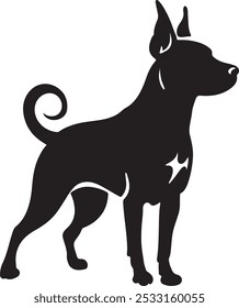 Dog silhouette vector on white background 