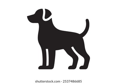 Dog silhouette. Vector silhouette of dog on white background. black dog isolated on white background. cutout dog. hand drawn design. vector