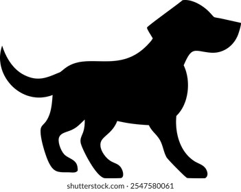 Dog silhouette. Vector silhouette of dog on white background.