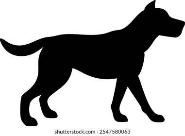 Silueta de perro. Vector silueta de perro sobre fondo blanco.