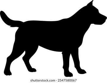 Dog silhouette. Vector silhouette of dog on white background.