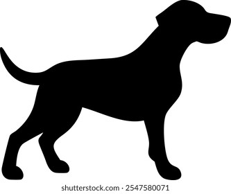 Dog silhouette. Vector silhouette of dog on white background.