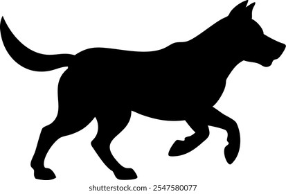 Dog silhouette. Vector silhouette of dog on white background.