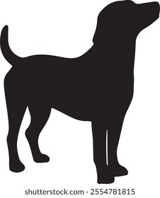 Dog silhouette. Vector silhouette of dog on white background