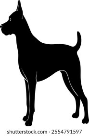 A dog silhouette vector on white background