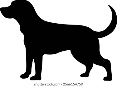 Dog silhouette vector on a white background.