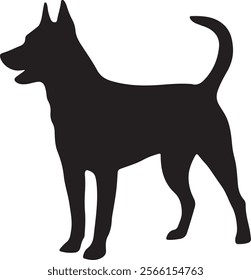 Dog silhouette vector on a white background.