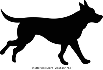 Dog silhouette vector on a white background.