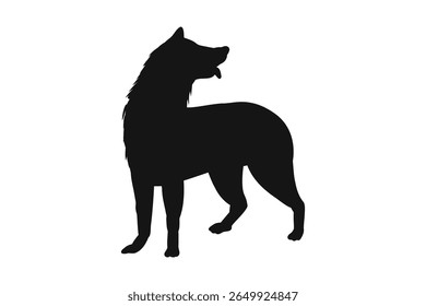 Dog silhouette. Vector silhouette of dog on white background. cutout dog. hand drawn design. vector illustration