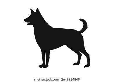 Dog silhouette. Vector silhouette of dog on white background. cutout dog. hand drawn design. vector illustration