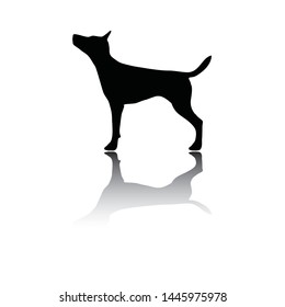 Dog silhouette vector with shadow, use for logo or another purpose.