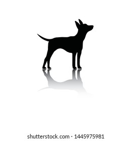 Dog silhouette vector with shadow, use for logo or another purpose.