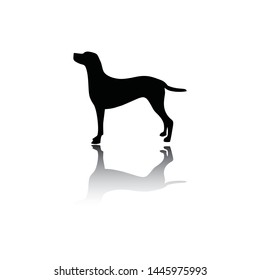 Dog silhouette vector with shadow, use for logo or another purpose.
