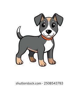Estilo do vetor da silhueta do cão com fundo branco