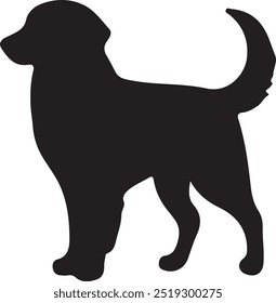 A Dog Silhouette Vector Style with White Background.