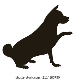 Vector de silueta de perro, fondo blanco.