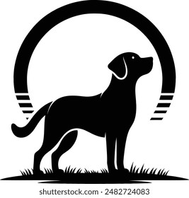 Silueta de perro Vector fondo blanco