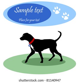 Dog Silhouette Vector wit area for your text