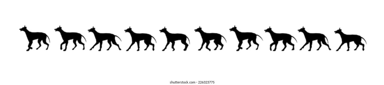 Similar Images, Stock Photos & Vectors of Set silhouette dog on a white ...