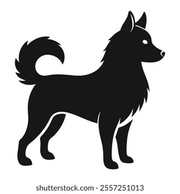 Dog silhouette and white background Design