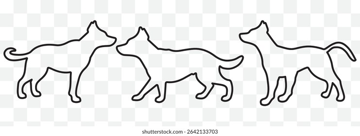 dog silhouettes, dog breed black silhouette logo set eps 10