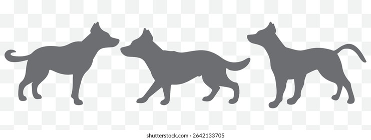 dog silhouettes, dog breed black silhouette logo set eps 10