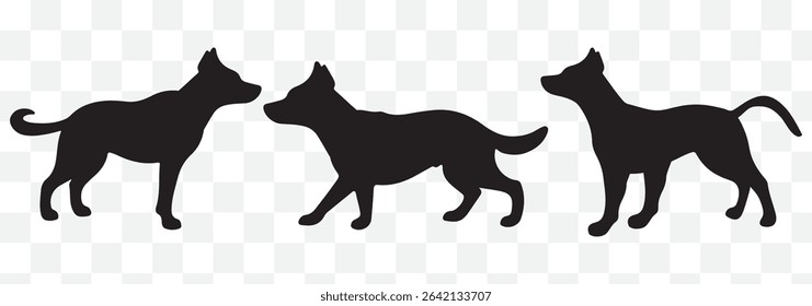 dog silhouettes, dog breed black silhouette logo set eps 10
