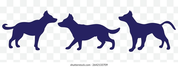 dog silhouettes, dog breed black silhouette logo set eps 10