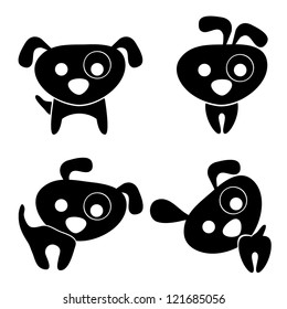 dog silhouettes with different poses