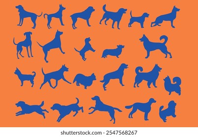 Dog silhouettes Elegant soft seamless background, abstract background with Welsh Terrier dog shapes on white background. Clean style. Vector.