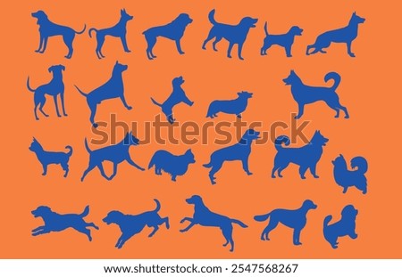 Dog silhouettes Elegant soft seamless background, abstract background with Welsh Terrier dog shapes on white background. Clean style. Vector.