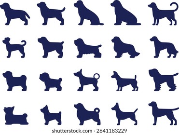 Dog Silhouettes Icon Pack Vector Puppy Clip Art Graphics