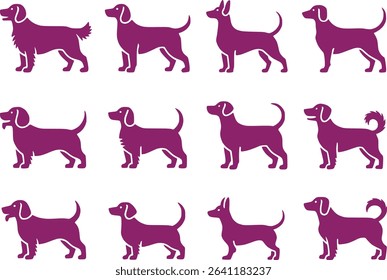 Dog Silhouettes Icon Pack Vector Puppy Clip Art Graphics