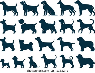 Dog Silhouettes Icon Pack Vector Puppy Clip Art Graphics