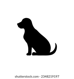 Dog silhouettes, isolated black silhouette of dogs