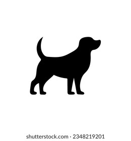 Dog silhouettes, isolated black silhouette of dogs