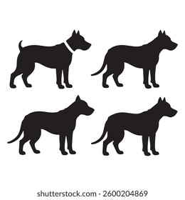 Dog Silhouettes isolated Vector Set White Background