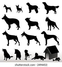 Dog Silhouettes - Vector. Easy Editable. (Check out my portfolio for other silhouettes). Enjoy