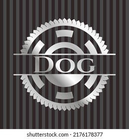 Emblema o placa de plata de perro. Ilustración vectorial. Mosaico. 