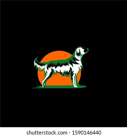 dog simple design logo template