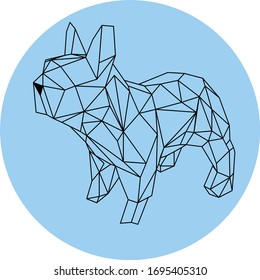 Dog simple in flat style eps on blue background